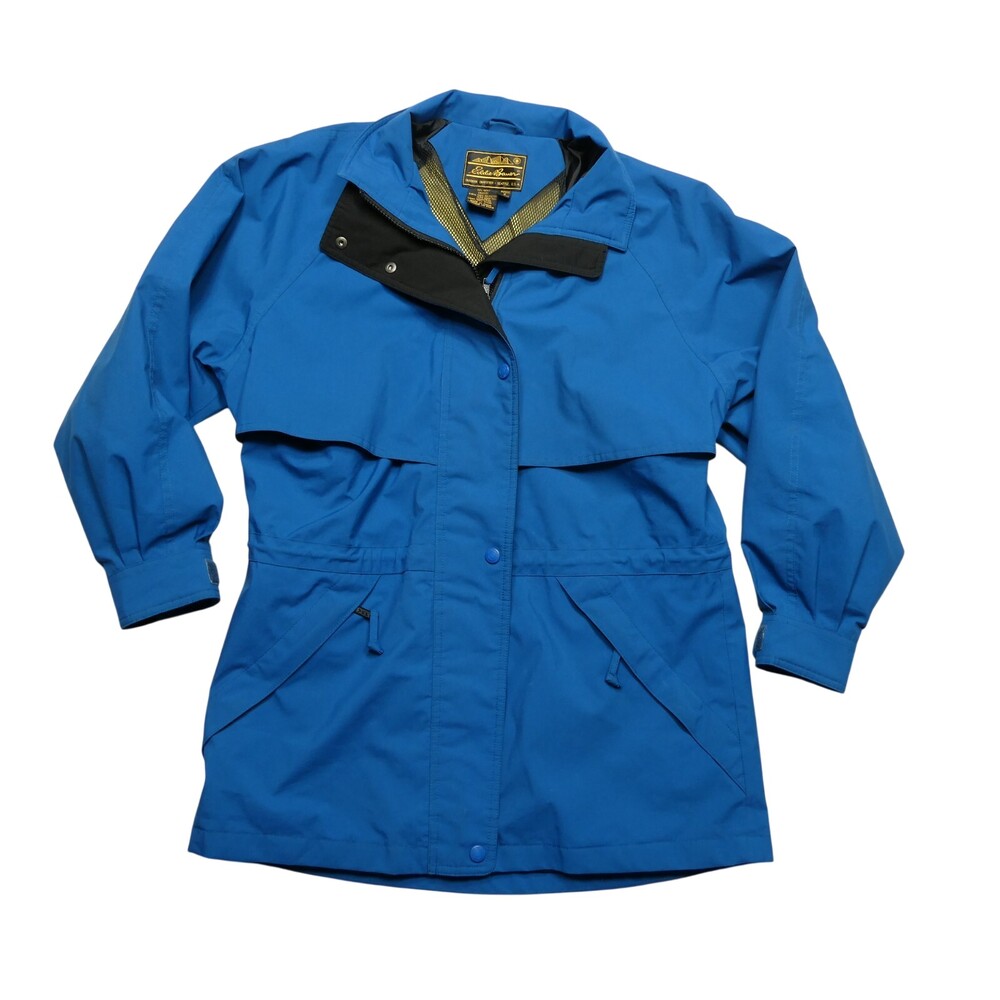 VINTAGE Eddie Bauer Jacket Womens Small Blue Full Zip Windbreaker Coat